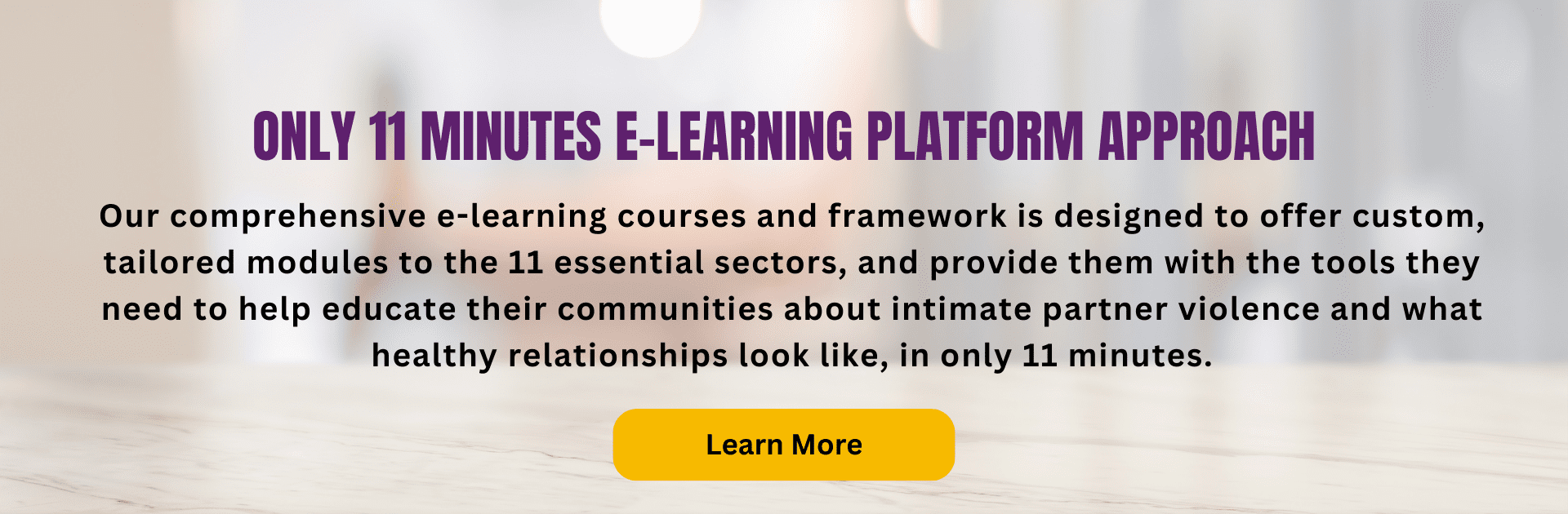 Only 11 Minutes E-Learning Platform Approach